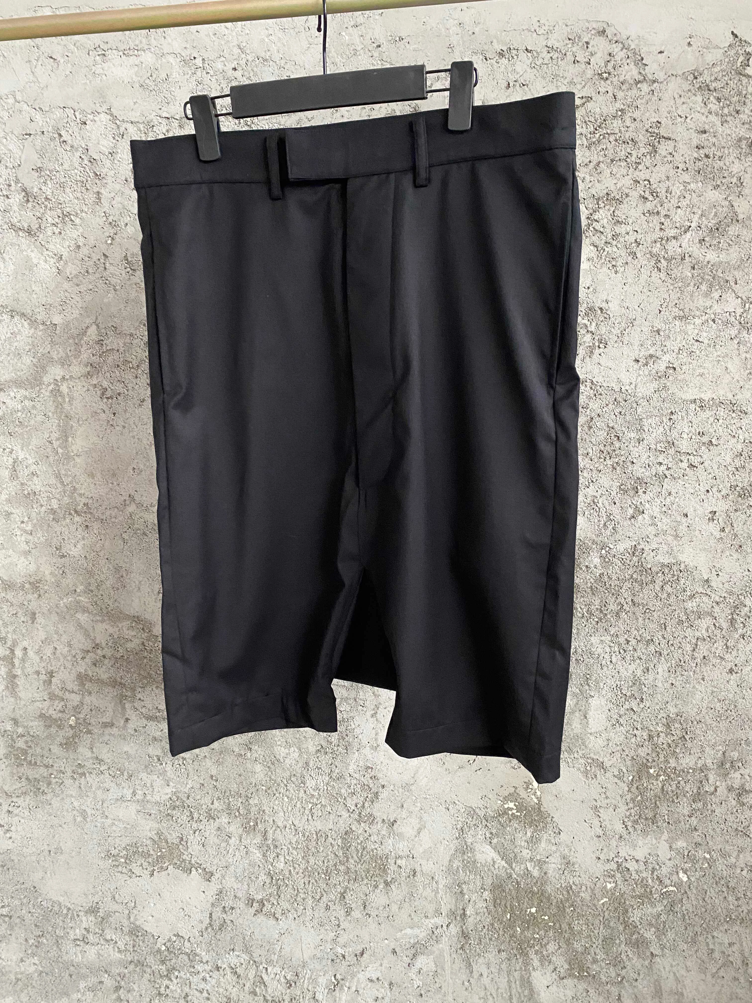 

TOP-YAMAMOTO wool pleated skirt pants straight leg cool black patchwork cool pants for men