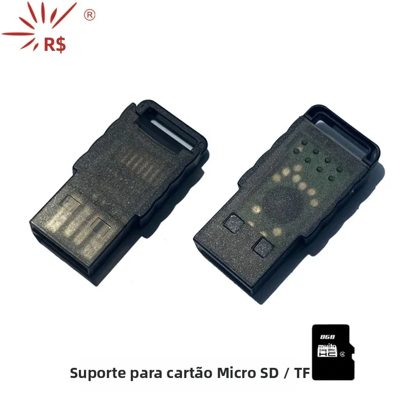 Adaptador de Leitor de Cartão USB 2.0 SR Violin para Tablets e Laptops, Suporte para Cartão de Memória Micro SD TF de 256GB