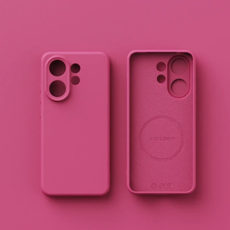 VIVO X200 FE S30 Pro 미니용 Magsafe 액상 실리콘 케이스, 부드러운 핑크색 마그네틱 무선 충전 커버 범퍼