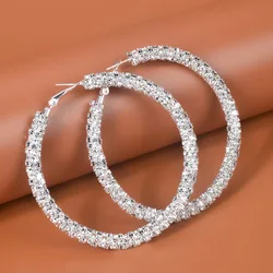 BLIJERY New In Cute Stylish Women's Hoop Earrings Claw Chain Rhinestone C Shape Piercings Earring For Bride Wedding Party Gift