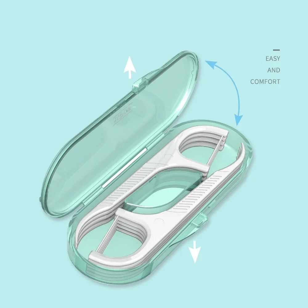

10Pcs/box Dental Floss with Storage Flossing Toothpick Set Plastic Interdental Brush Reusable Floss Portable Floss Cleaner
