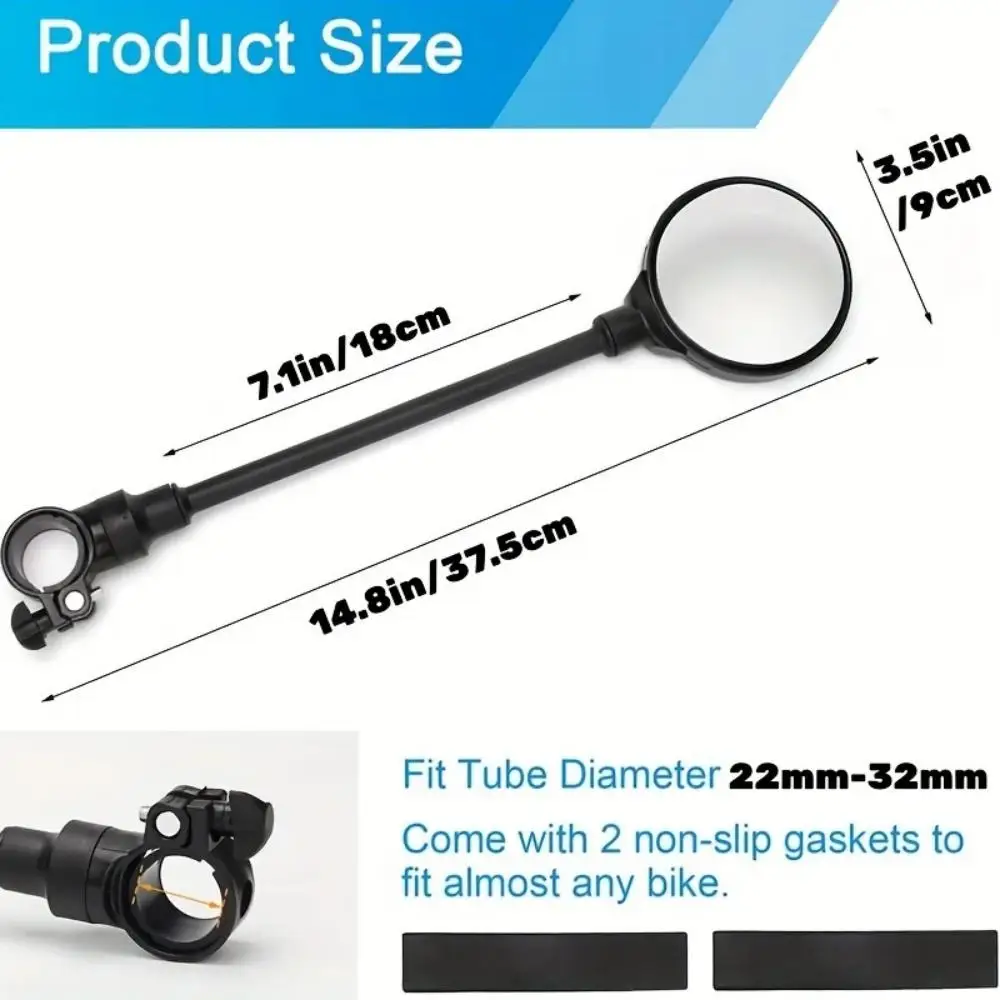 Bicycle Handlebar RearView Mirrors Bike Adjustable 360° Rotate Wide Angle Rearview Mirror MTB Road Bike Bicycle Accessories image 5