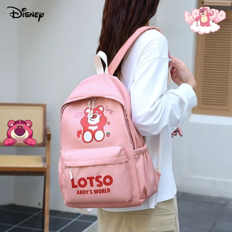 

Милый рюкзак Disney Cartoon Lotso для девочек, модная персонализированная универсальная простая портативная сумка для хранения большой вместимости