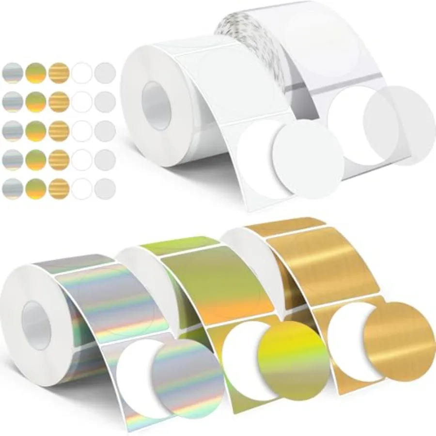 

2500 Pcs 2 Inch Circle Thermal Sticker Labels Self Adhesive Round Direct Thermal Labels Multipurpose Printer Stickers for DIY L