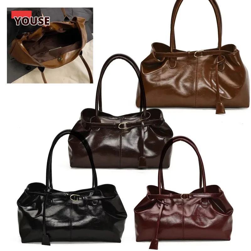 

Сумка-хобо из искусственной кожи, сумка через плечо с напуском, сумка в стиле ретро с верхней ручкой, большие рабочие сумки для женщин, работы, покупок, путешествий