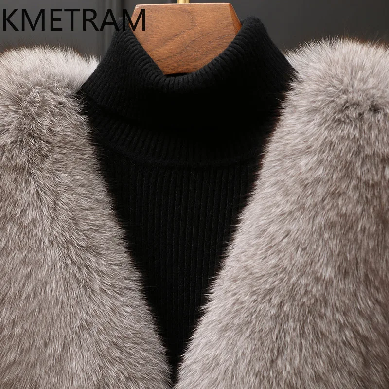 100% Mink Fur Jacketผู้หญิงหรูหราแขนค้างคาวสีเทาขนสัตว์จริงฤดูหนาวเสื้อผ้าFurryแจ็คเก็ต 2025 ฟ็อกซ์ขนสัตว์ба