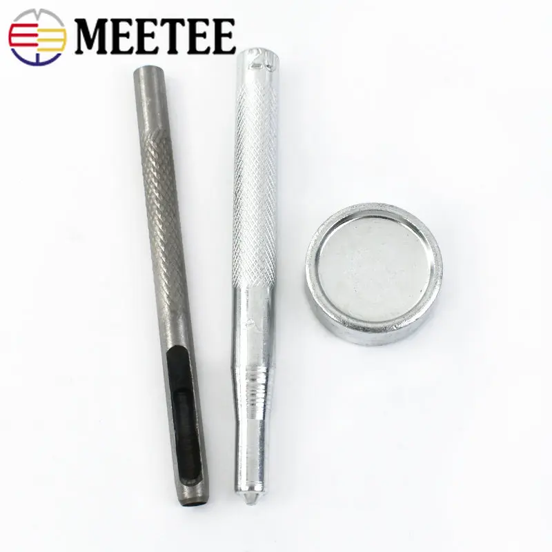 Meetee 1set Snap Buttons Fastener Press Tool Kit DIY Manual Leather Craft Bag Button Buckle Installation Accessories