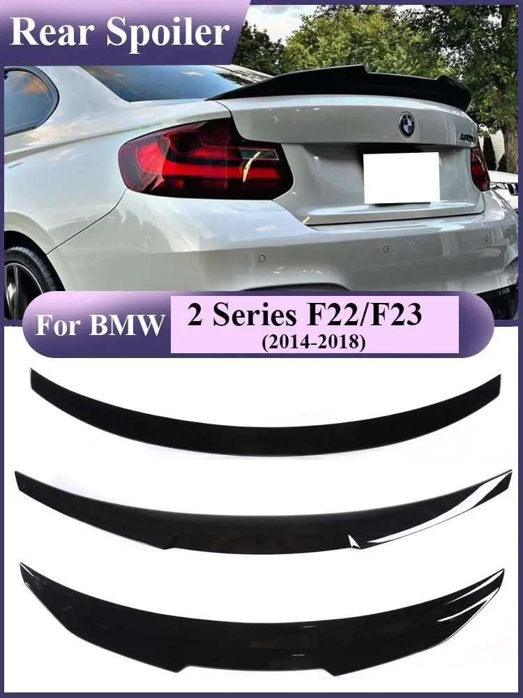 Glossy Black MP M4 PSM Style Rear Bumper Spoiler Lip Carbon Fiber Roof Trunk Wing Tail For BMW 2 Series F22 F23 F87 2014-2021