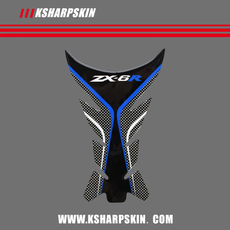 

Fuel tank carbon fiber scratch-resistant stickers motorcycle stickers fish bone decals for KAWASAKI ZX-6R