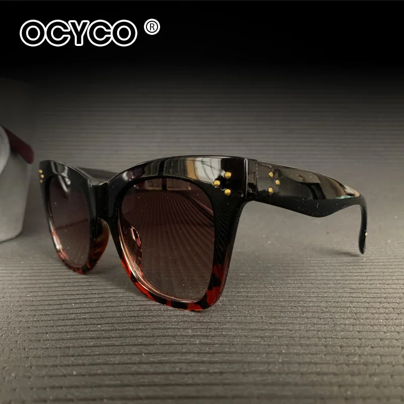 

OCYCO New Fashion Woman Luxury Brand Square Sunglasses Ladies Vintage Oversized Sun Glasses Female Big Frame Uv400 Shades Black