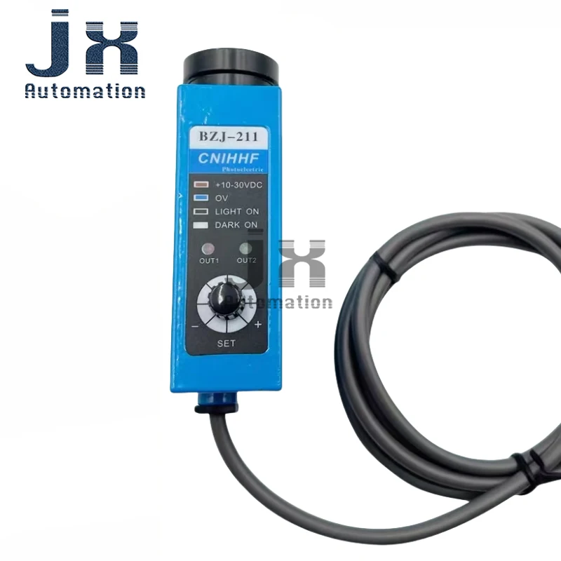 BZJ-211 Color Mark Sensor DC10-30V Packing Machine Auto Tracking/Rectify Deviation Photoelectric Eye Switch Sensor