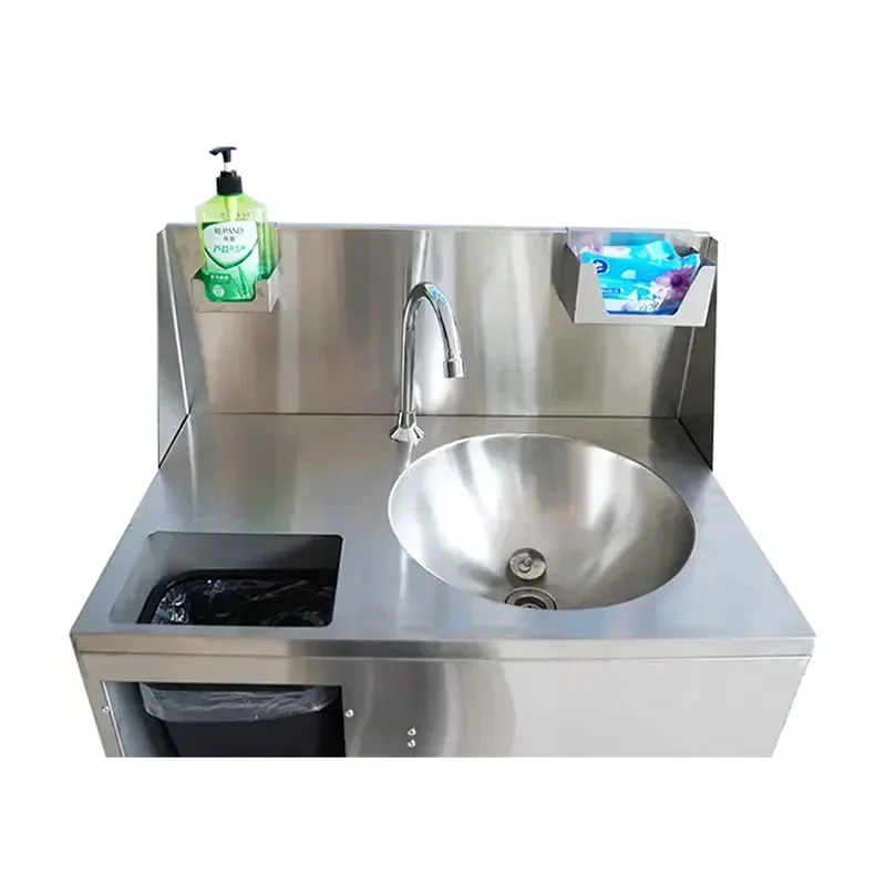 VOOR Outdoor Mobiele Staande RVS Wash Hand Station Draagbare Wastafel Gootsteen draagbare spoelbak met kast Met Tank