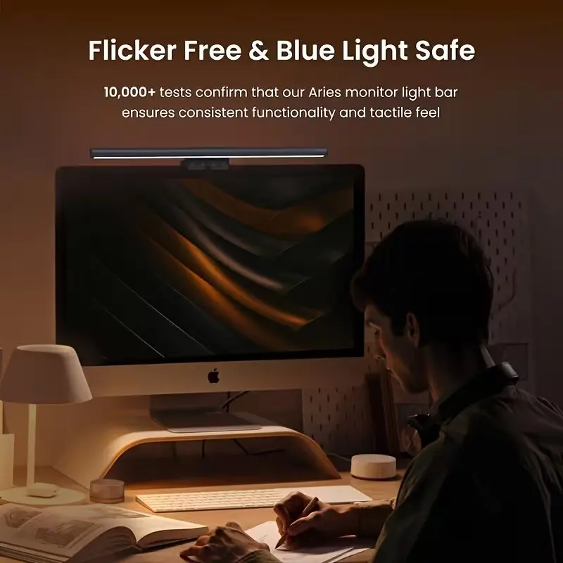 USB Powered LED Monitor Light Bar, RGB Color Changing Hanging Screen Lamp, Stepless Dimmable Atmosphere Light for PC Gaming Room — USB