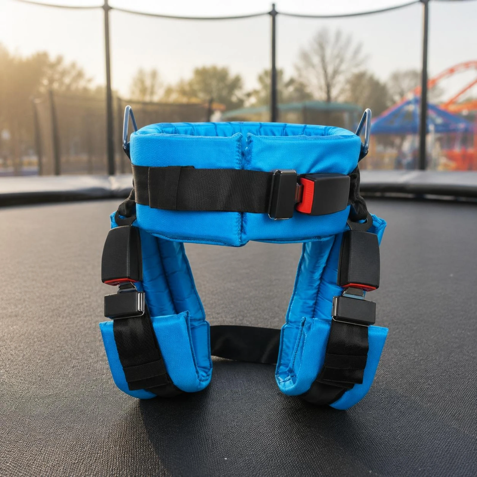 

Trampoline Safety Belt Quick-Release Buckle Child Trampoline Harness Sports Gear Metal Loops Waist and Leg Straps for Children