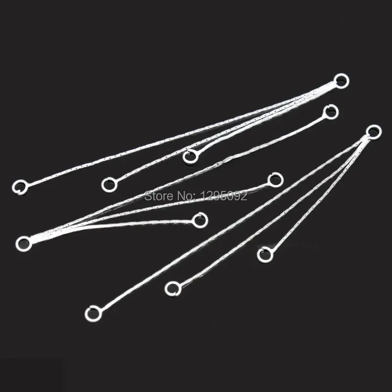 150Pcs Silver Plated Copper DIY Charm Connectors Earrings Jewelry Findings 89mm