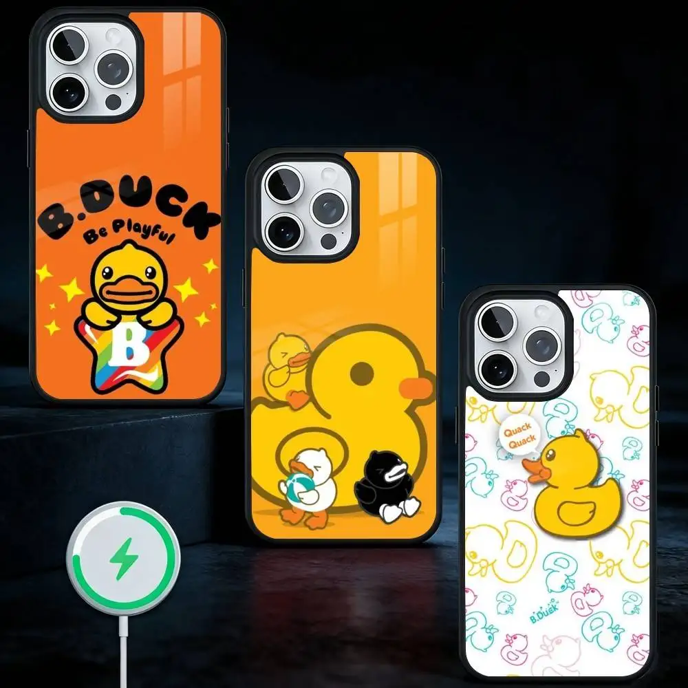 

Cute B D-Duck Phone Case For iPhone17,16,15,14,13 Plus,Pro Max Magnetic For Magsafe Wireless Charging