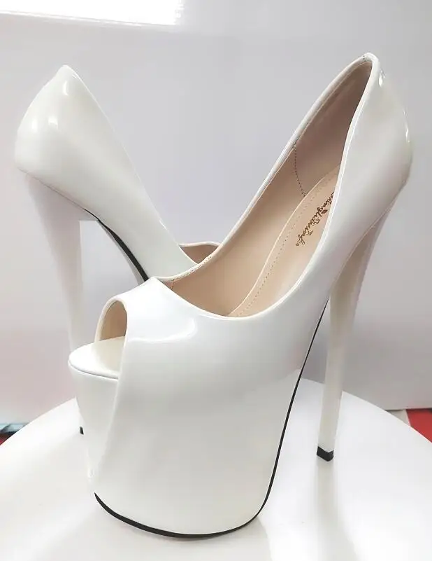 Spring Autumn 2024 Sexy Stilettos 19cm Thin High-Heeled Patent Leather Platforms Shoes Woman Evening Party Gold Red Pink Pumps