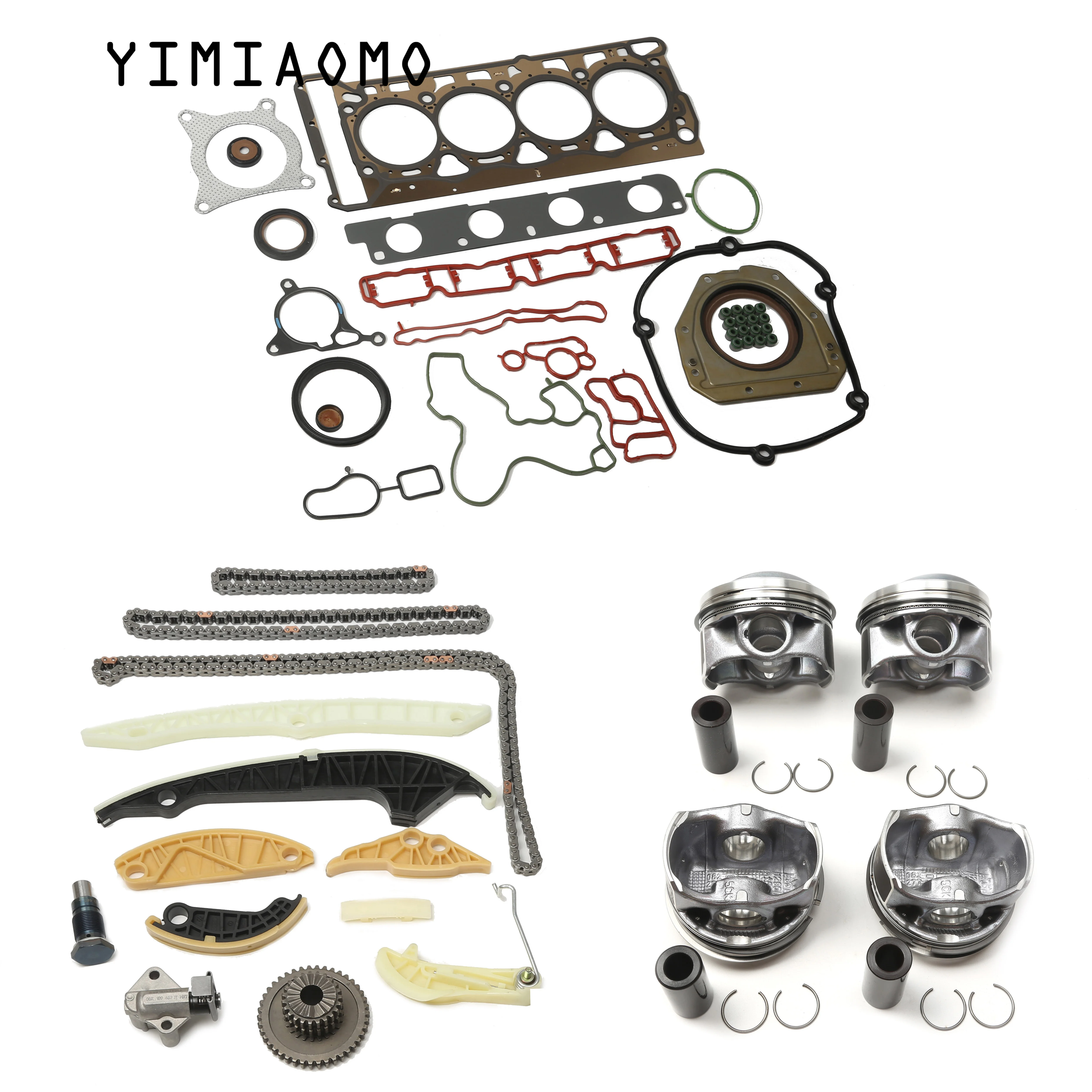 

For Audi A3 A4 A5 TT VW Passat B7 CC Sharan Skoda 1.8T EA888 MK2 Engine Repair Kit 23MM Pistons Gasket Seal Timing Chain Set