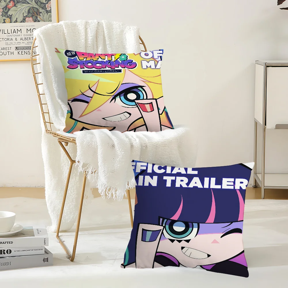 

Anime P-Panty S-Stocking with G-Garterbelt Pillow Case Office Cushions Suitable For Sofa Car Bedroom Decorative Cushion Cover