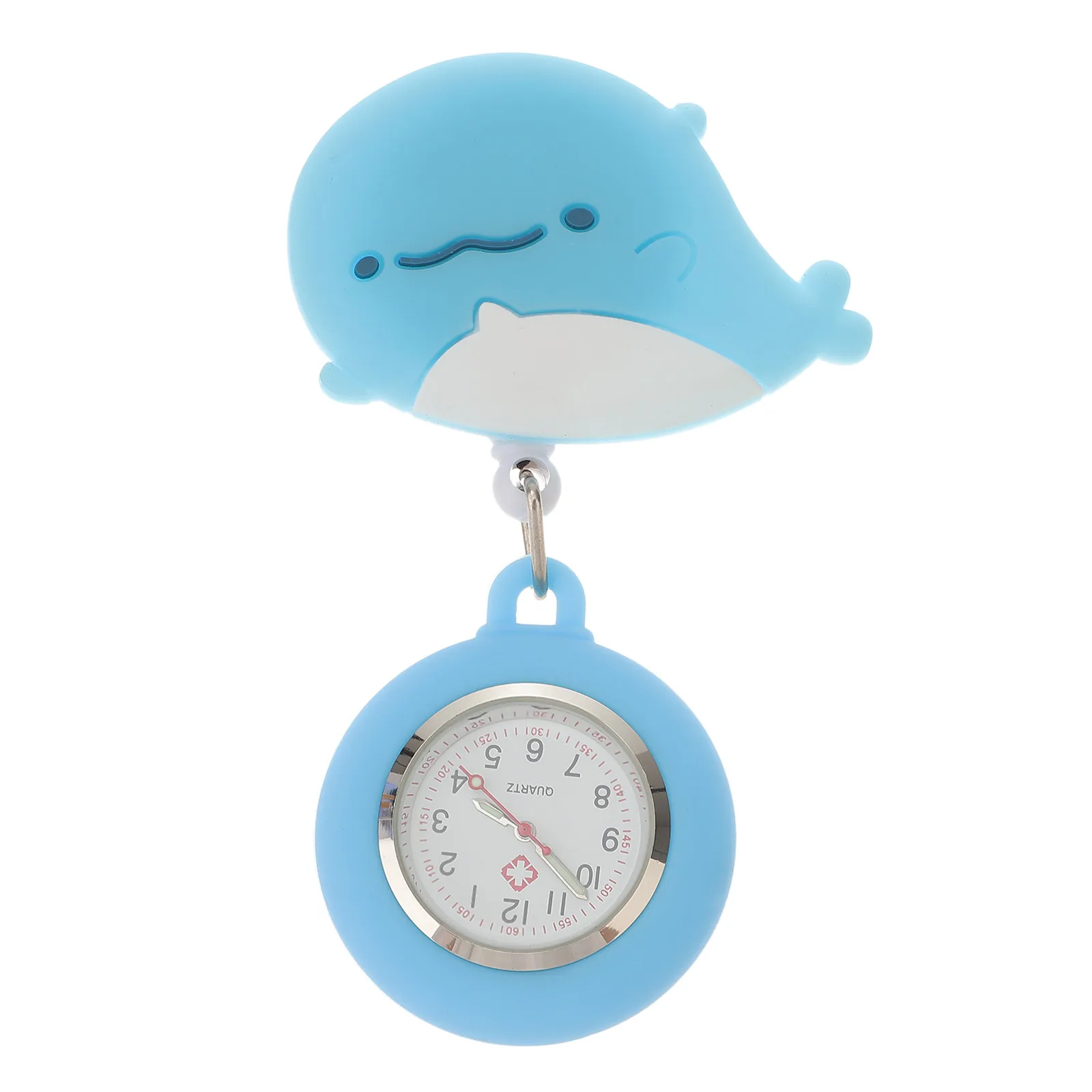 

Nurse Retractable Watch Glow-in-The-Dark Large Dial Cartoon Design Clip-on Hanging Fob for Women Nurses Camping Running Nursing