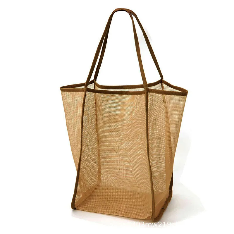 New INS Style Transparent Mesh Single Shoulder Slant Bag Fashionable Lightweight Versatile Shopping Bag Beach Bag