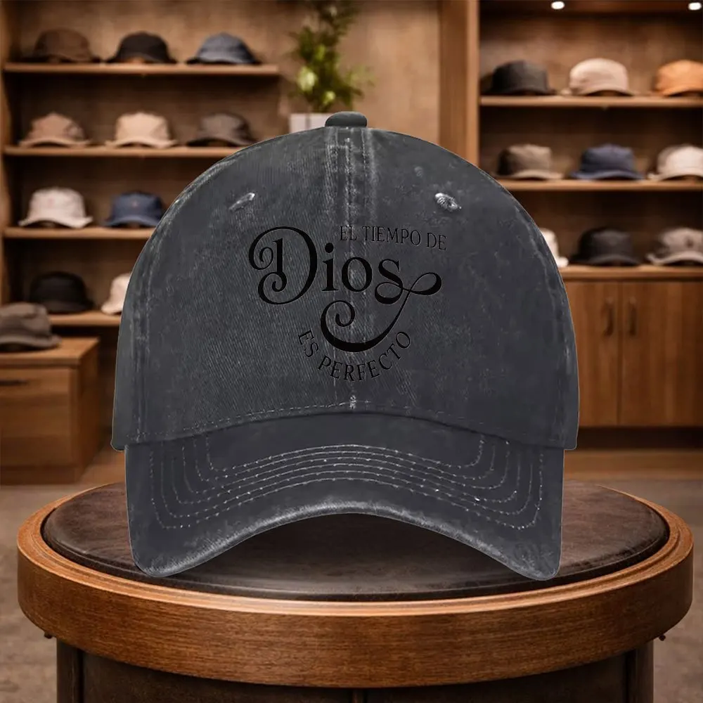 Casquette de baseball 1 Top God'S Time à imprimé parfait, style décontracté, visière bec de canard, tendance, réglable, pour l'extérieur, toutes saisons, voyage