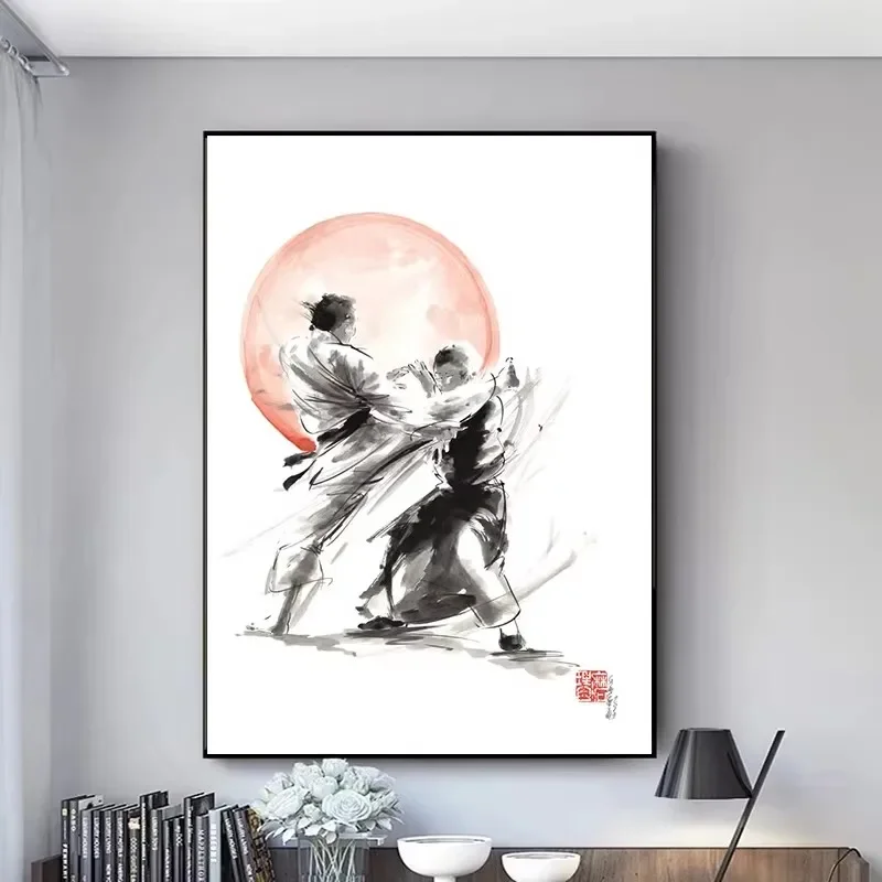 Japanese Black Shotokan Samurai Karate Art Ink Canvas Painting Minimalist Posters and Prints Wall Pictures for Living Room Decor - Image 5