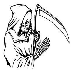Funny Skeleton Zombie Car Stickers Truck Door DIY God of Death Car Stickers Sickle Totem Front Cover Vinyl Decals for Auto
