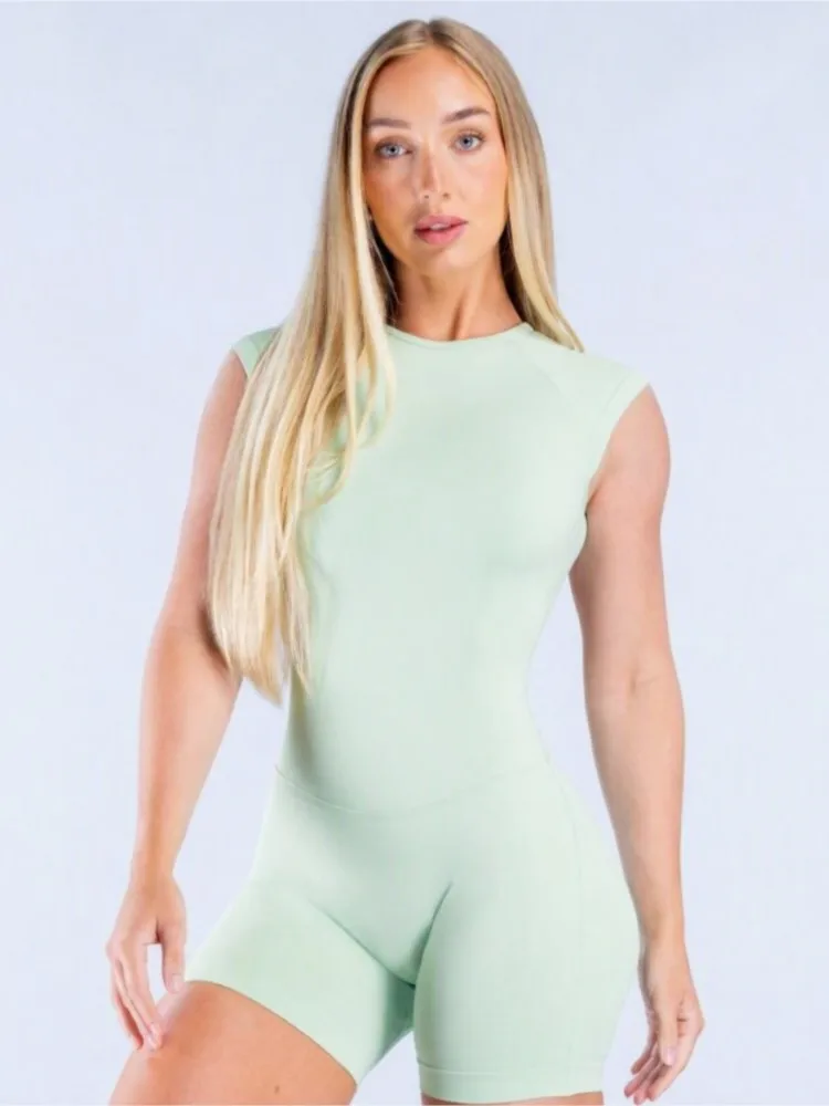 1PCS Yoga Gym Rompers Jumpsuits Women Sports Overalls Active Wear Fitness Clothing Workout Clothes Women Short Playsuits Outfits