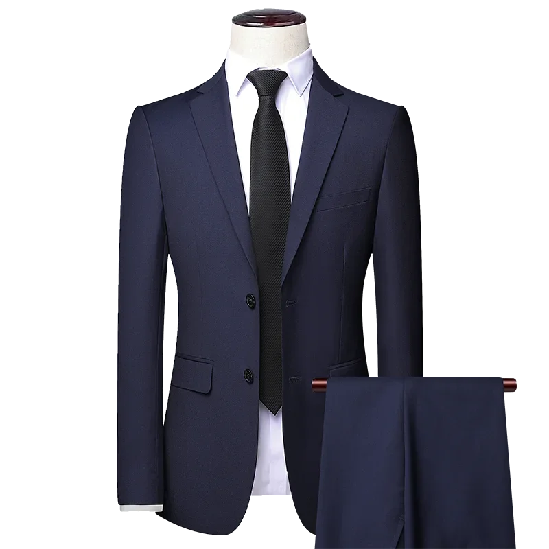 Men's boutique high-end suit two-piece business casual office dress wedding banquet social dance casual suit (jacket+pants)