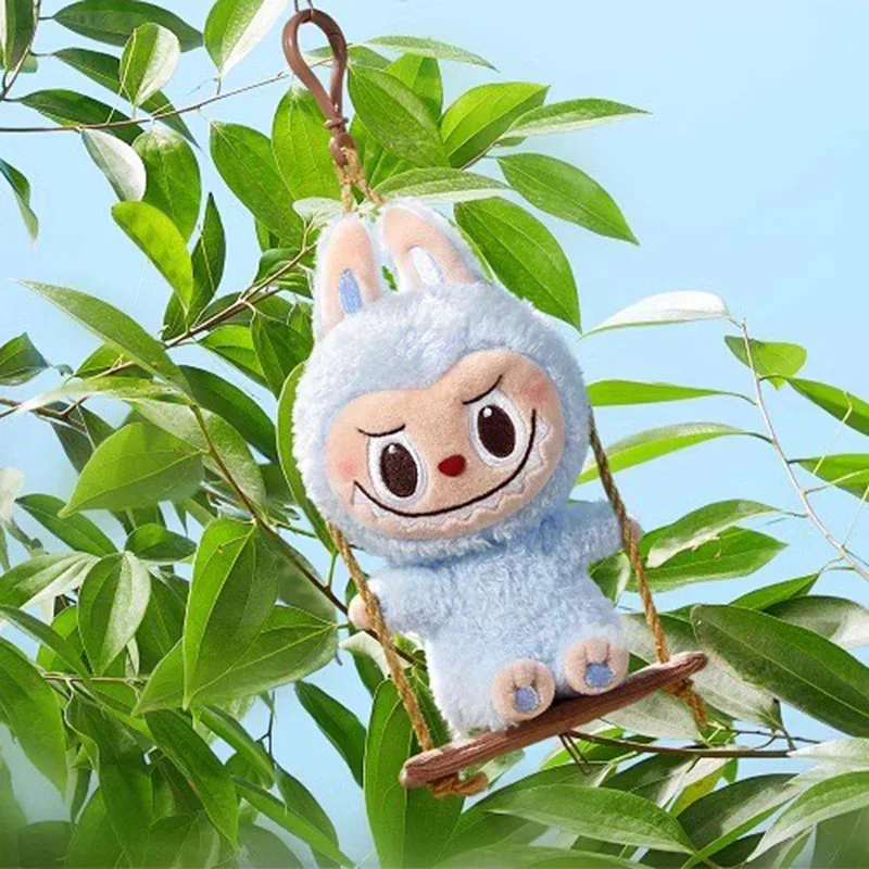 labubu Wood Workshop Series - Swing plush pendant blind box, gift to friends, collectible, school bag pendant