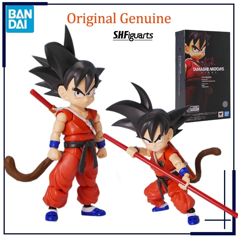 

Original Genuine Bandai Anime Dragon Ball Son Goku SHF TNST INNOCENT CHALLENGER Model Toys Action Figure Gifts Collectible Kids