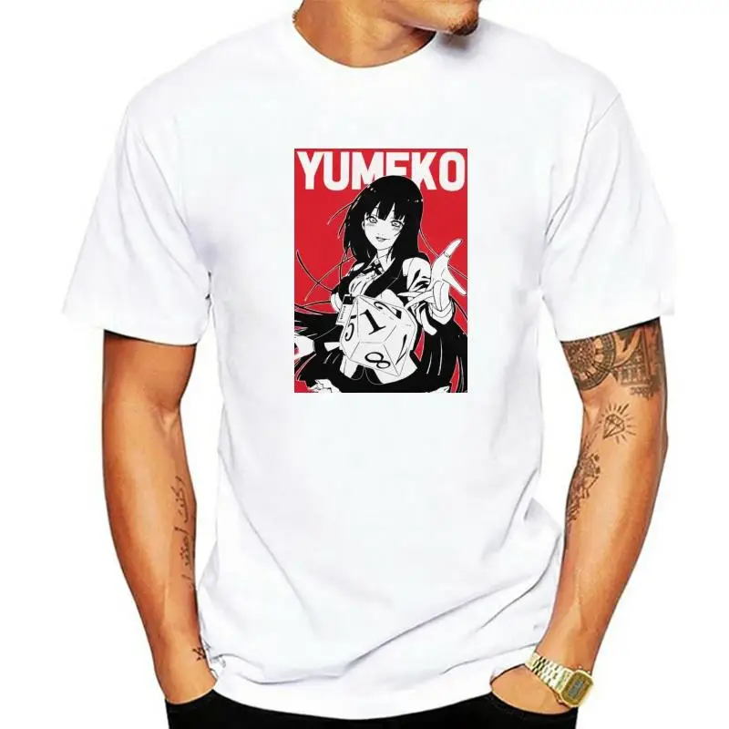 Funny Kakegurui Tshirt Men O- Neck Short Sleeved Yumeko Jabami Printed T-Shirt Pre-Shrunk Cotton Anime Fan Tee Shirt for Men