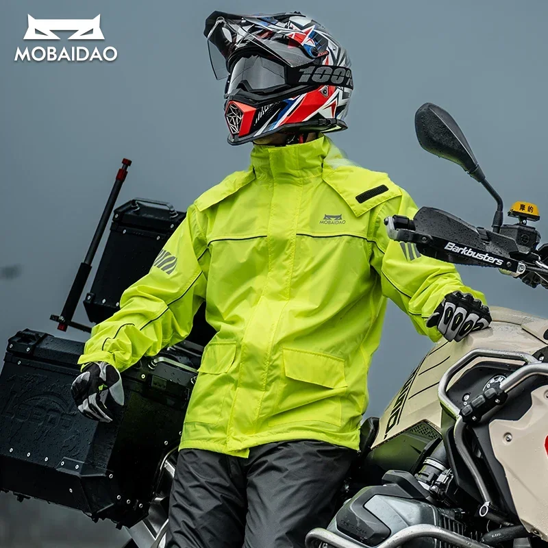 

MOBAIDAO Adult Unisex Motorcycle Rainstorm Suit Split Waterproof Cycling Equipment Outdoor Moto Bike Shoes Jacket Pants Raincoat
