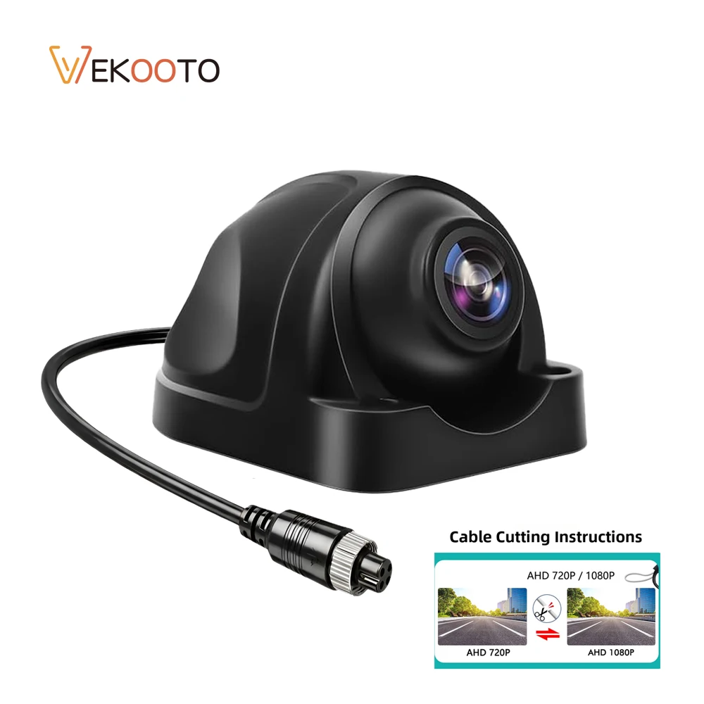 IP68 Waterproof Heavy Duty Vehicle Side Camera AHD 1080P/720P Wide Angle Backup Reverse Camera for Truck Bus RV Van Camper