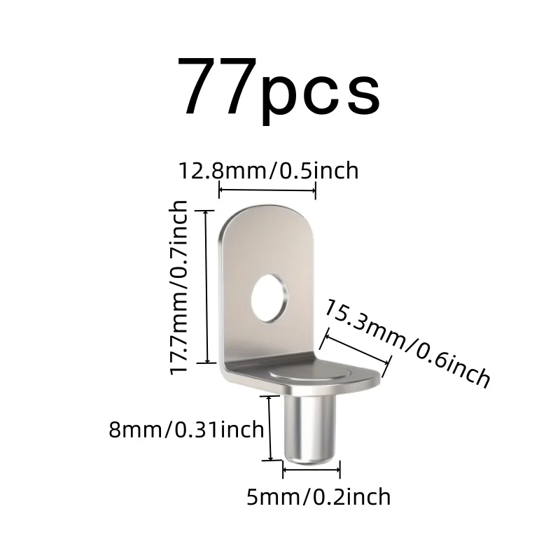 77 pcs 5*8mm Furniture Layer Board Pins, Wardrobe Layer Pins, Easy Insert Install, Sturdy Load Support, Multipurpose