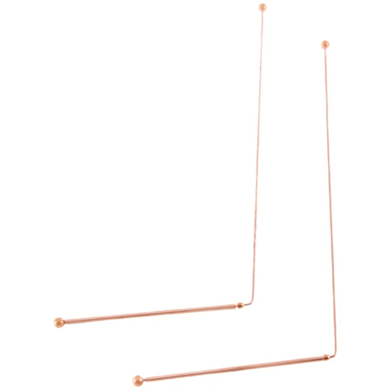 قضبان التغطيس النحاسية للكشف عن المعادن، قضيب التوصيل النحاسي النقي بنسبة 99.9% لتتبع الطاقة الروحية قطعتان (تتضمن 1 بندول)