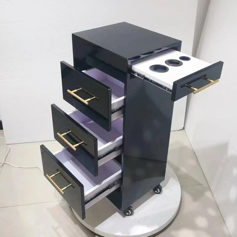 Manicure Cabinet Hair Salon Tool Cart Salon Storage Cabinet Multipurpose Mirror Stand Hair Salon Furniture Salon Trolley Cart