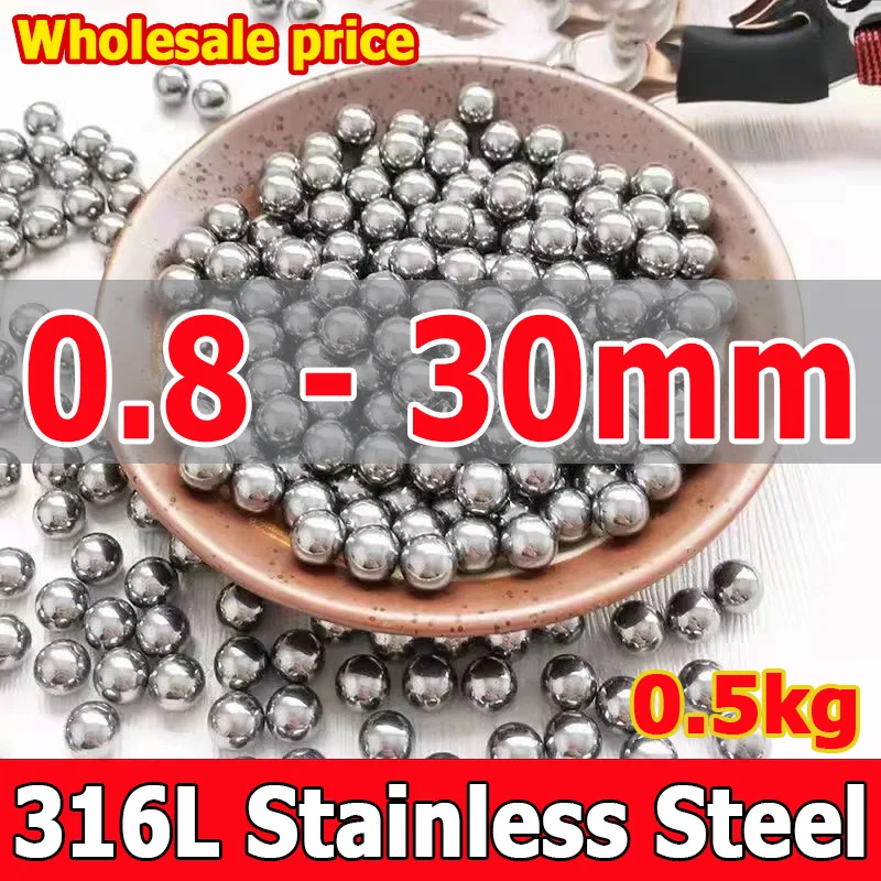 0.5kg Dia 0.8-30mm 316L Stainless Steel Balls 1/1.5/2/2.381/2.5/3/3.5/4/4.5/5/6/6.35/7/7.144/8/8.5/9/9.525/10/11~28mm Solid Ball