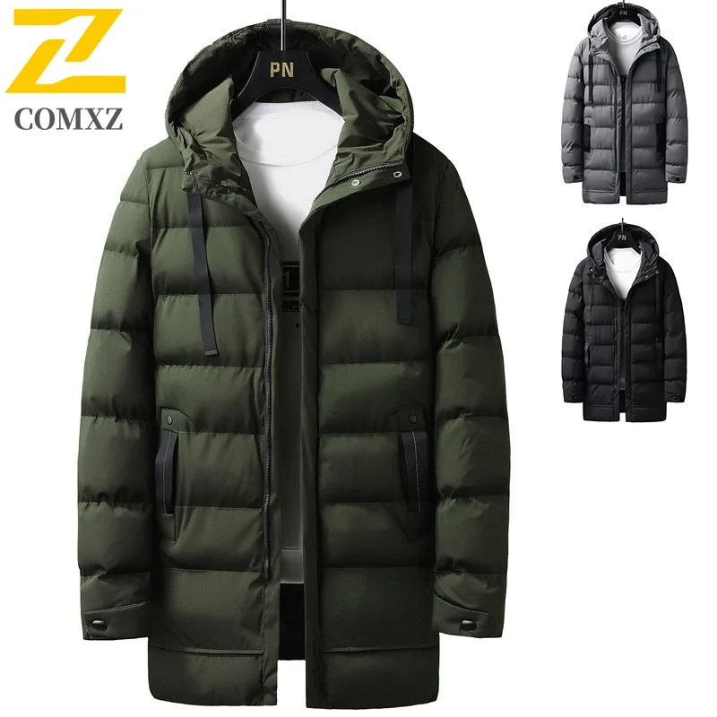 

COMXZ Outdoor Work Luxury Mens Padded Jacket Casual Hooded Thickened Warm Parka Casual Daily Style Cold Resistant Winter Jackets