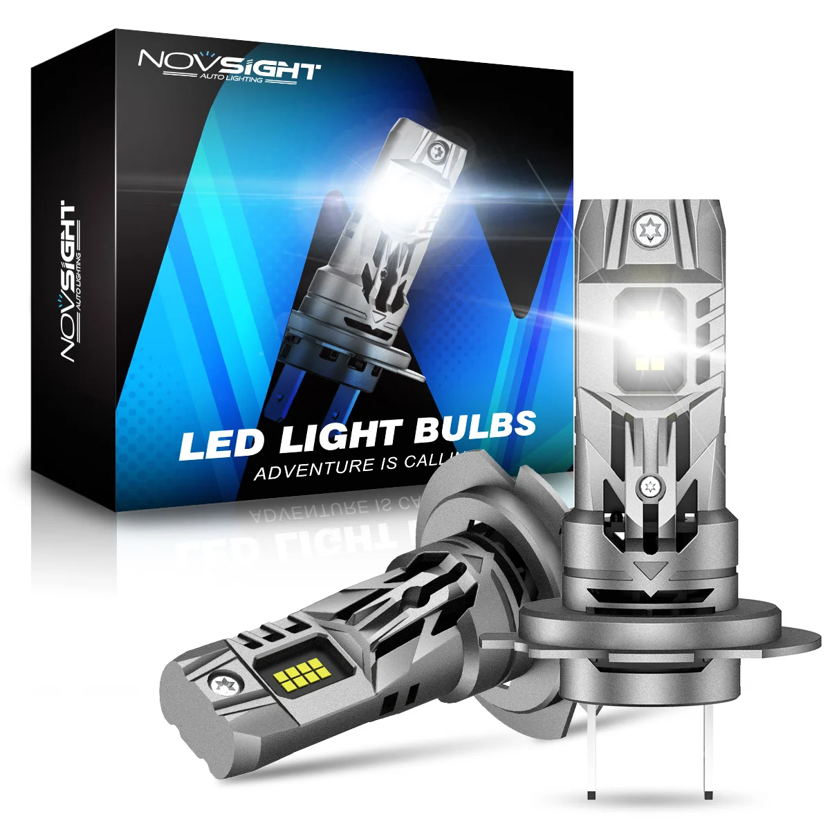NOVSIGHT H7 Auto Head Lamp Bulbs 70W 16000LM 6500K LED Car Headlight Mini Size With Fan 12-18V 7535 Universal Led Carlights