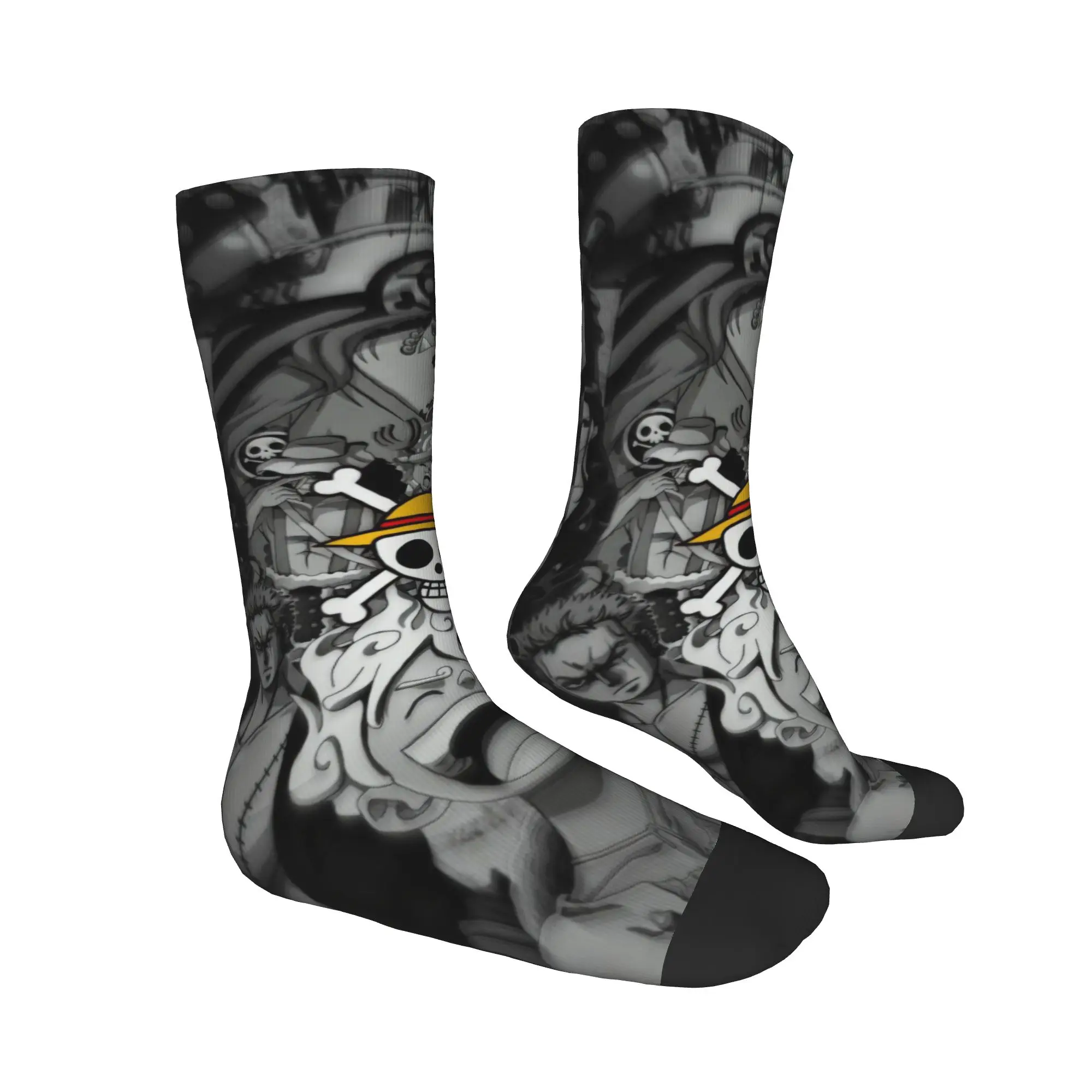 Luffy Zoro Tony Chopper anime meias para mulheres homens durante toda a temporada meias fofas de tubo médio absorventes de suor