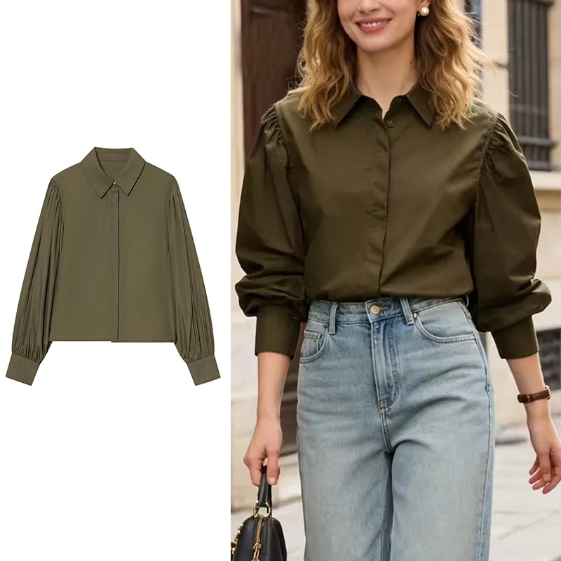 

Women's 2026 New Blouses & Shirts Summer Fashion Simple Slim Short Elegant Blouses Chic Young Students Travel Holiday Shirts Top