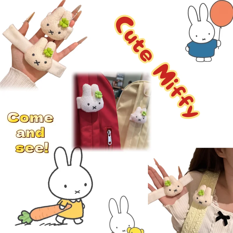 

Miffy Rabbit Super Cute Clover Pendant Plush Doll Cartoon Backpack Velcro Strap Cute, Small and High Beauty Pendant