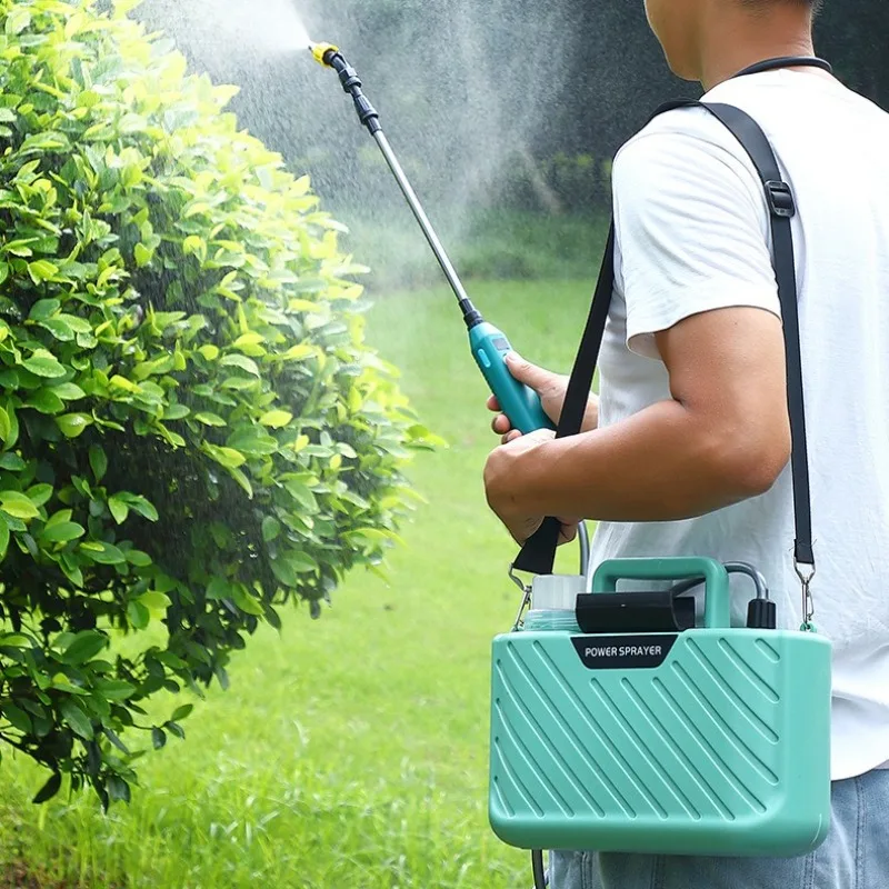 Single shoulder electric spray portable 5L garden flower watering adjustable high-pressure spray can for household use