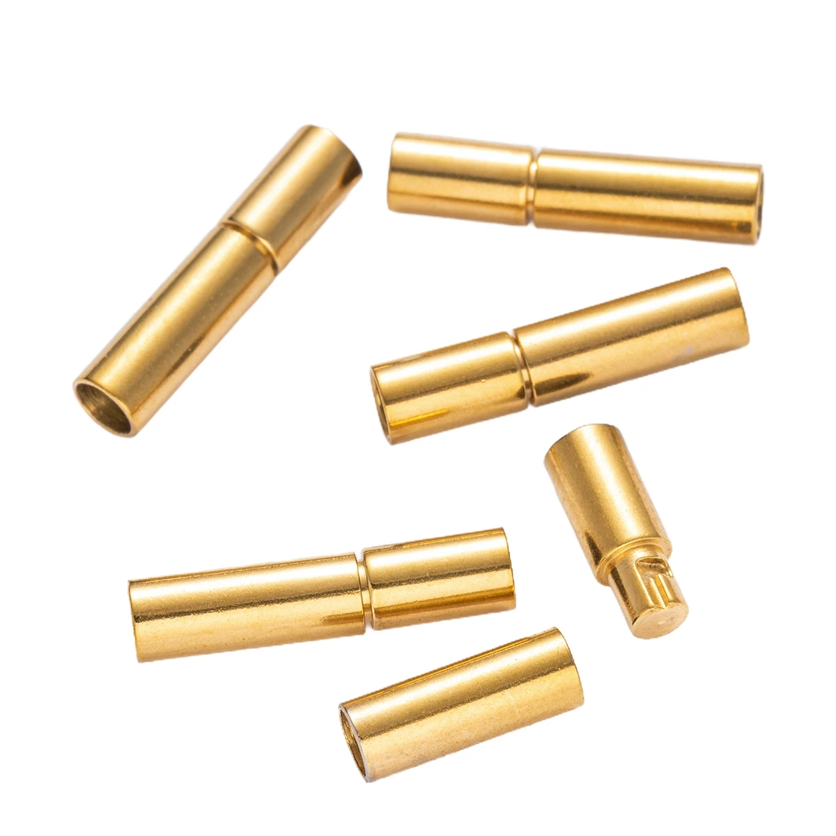 

5Pcs Stainless Steel Tube Clasps Rotary Clasp With Safe Snap Lock DIY Leather Cord Bracelet Necklaces Connector Jewelry Making