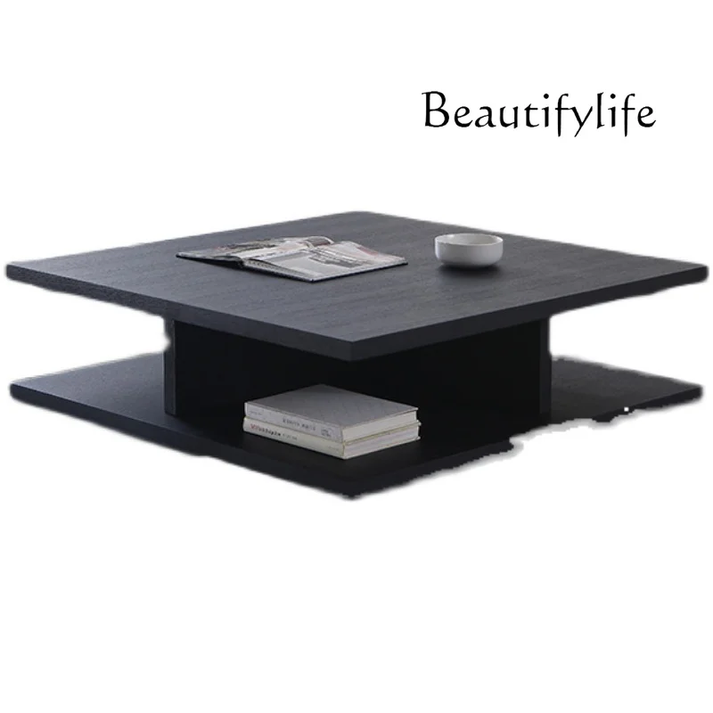 

Italian minimalist creative coffee table Nordic style black oak small apartment simple modern coffee table