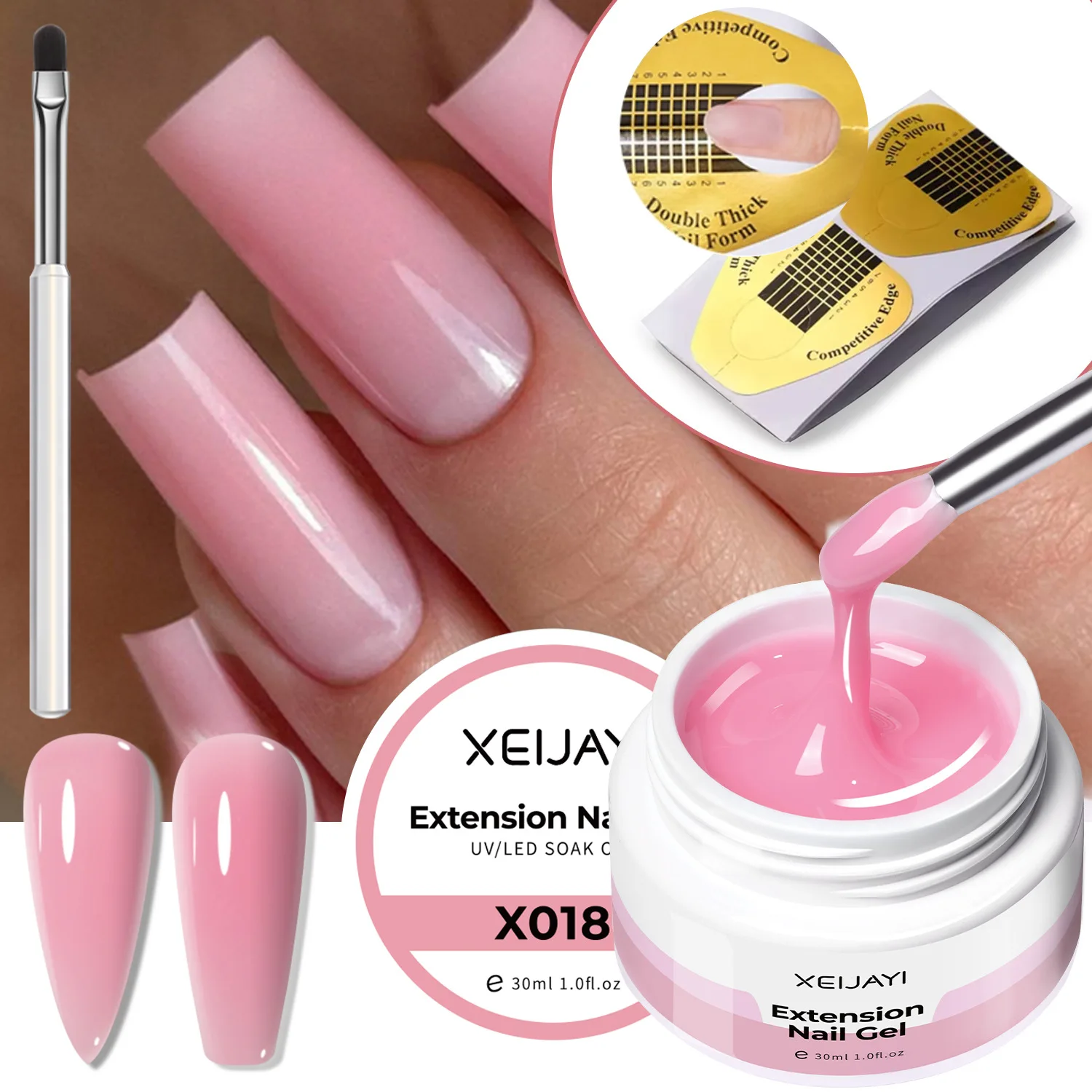 

1 банка, 30 г, полигель для ногтей, УФ-светодиодный гель для стрижки ногтей, акриловый кристаллический гель для наращивания ногтей для ногтей, сделай сам, домашний салон для маникюра