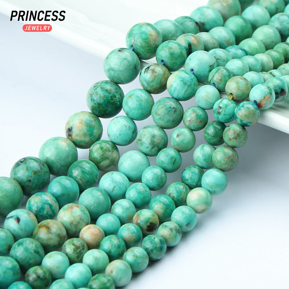 

A++ Natural Peru Turquoise 6mm 8mm 10mm Loose Beads for Jewelry Making Bracelet Necklace Wholesale Stone Beads DIY Accessories