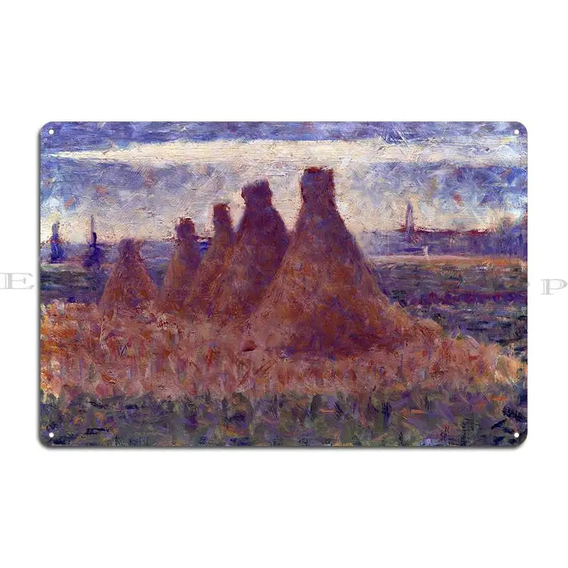 Georges Seurat Haystacks Metal Plaque Cinema Customize Wall Cave Garage Plaques Tin Sign Poster